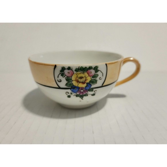 Antique 1921-1924 Noritake Morimura Made in Japan Tea Cup White Cream Floral - Picture 2 of 8